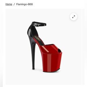 Pleaser 8” Black and Red 2-Tone Sandal Heels